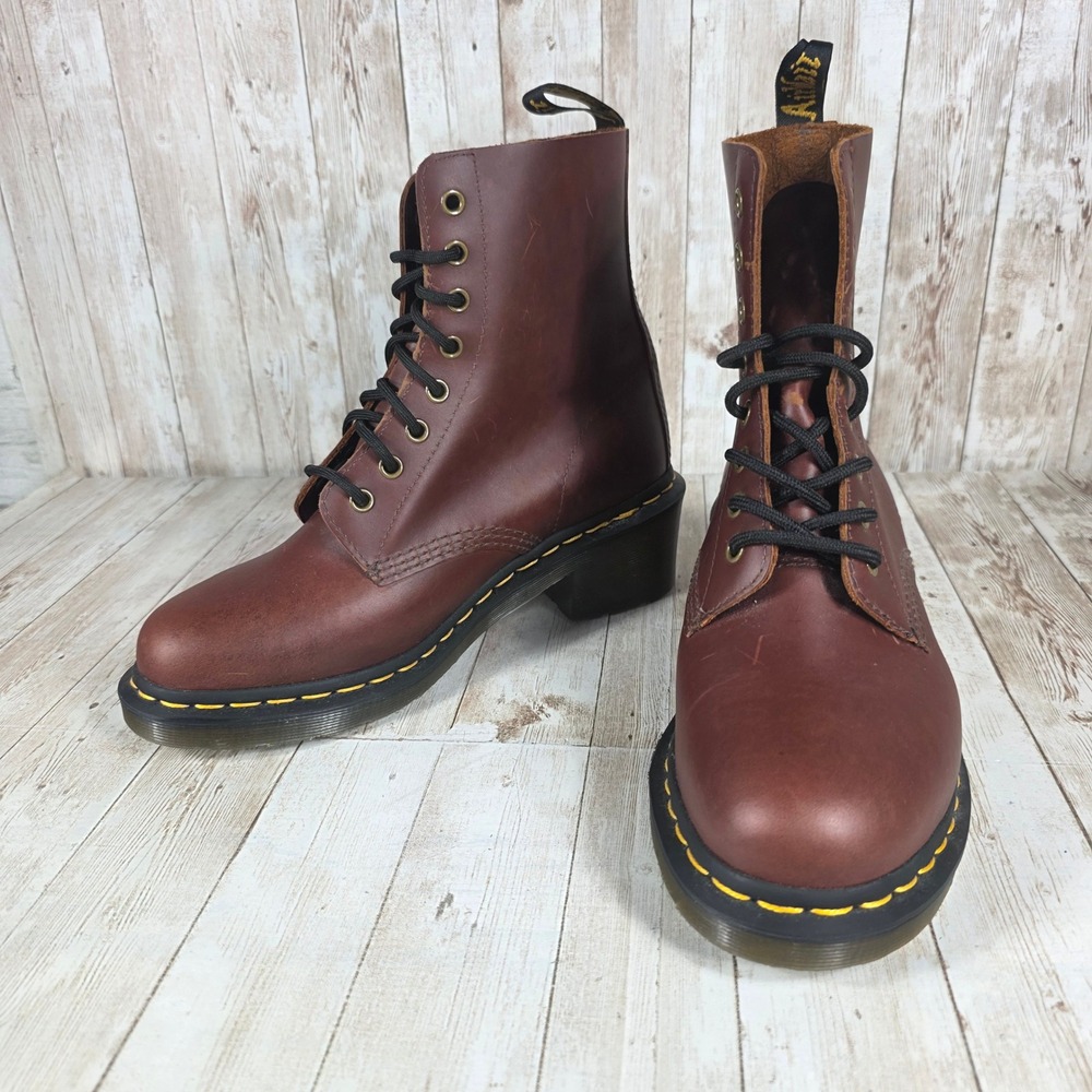 Dr. Martens Sienna Heeled Leather Ankle Boots Women's Size 6 Brown - Picture 5 of 8